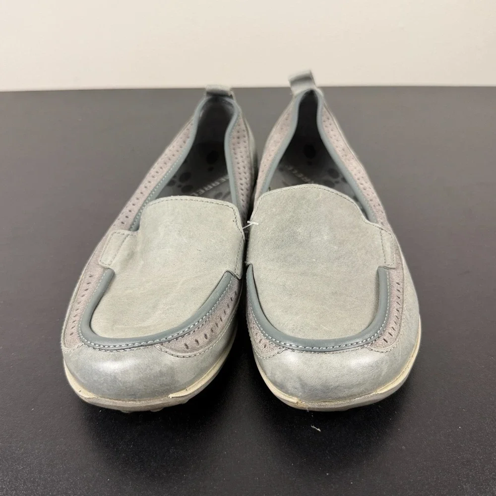 Merrell Wild Dove Flats Women's Sz 7 Gray Leather Comfort Casual Slip On Shoes